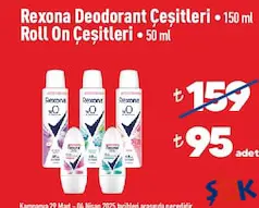 REXONA DEODORANT ÇEŞİTLERİ/ROLL ON ÇEŞİTLERİ